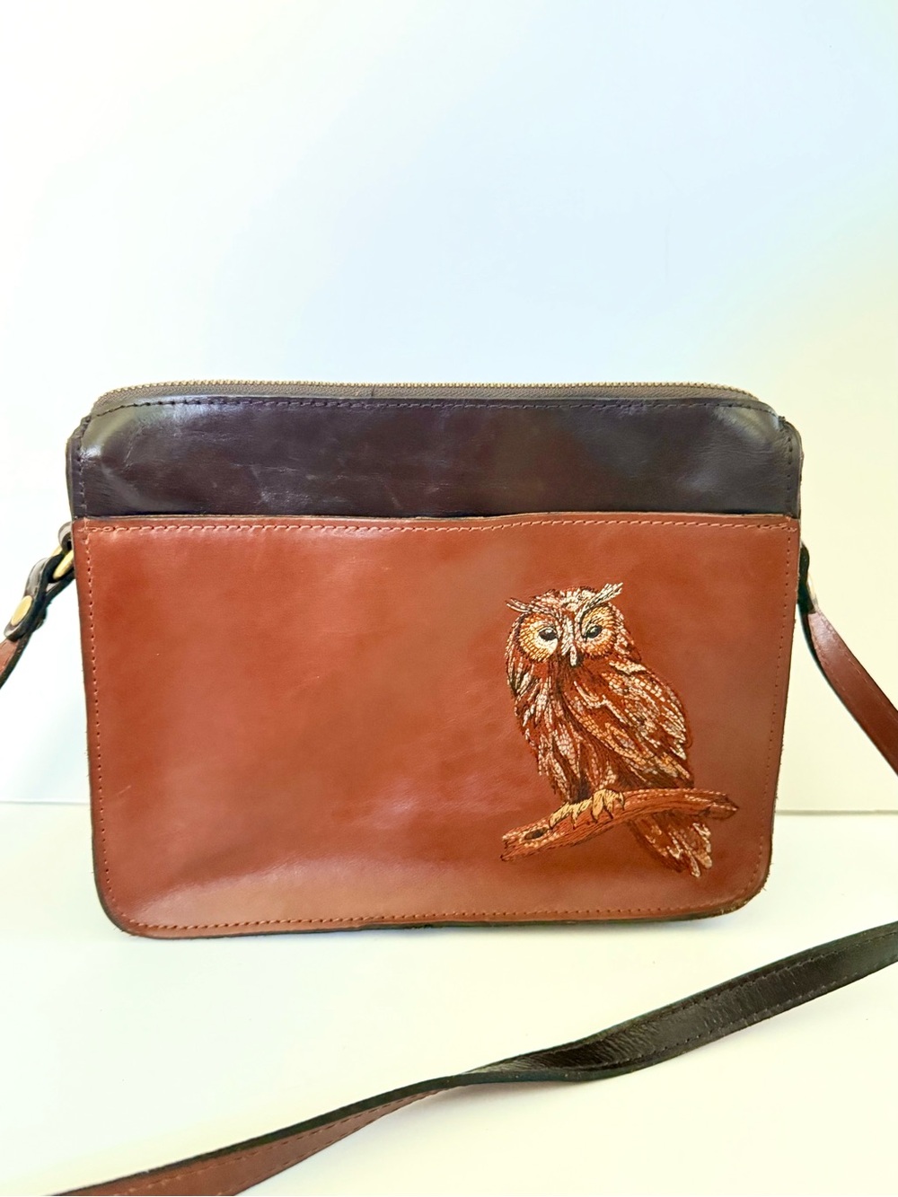 Patricia Nash Nazaire Leather Crossbody Owl Embroidery - Picture 2 of 9